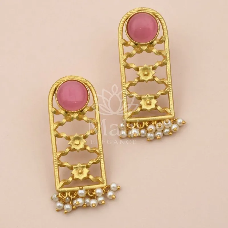 Lattice Arch Stone Studs — Earring