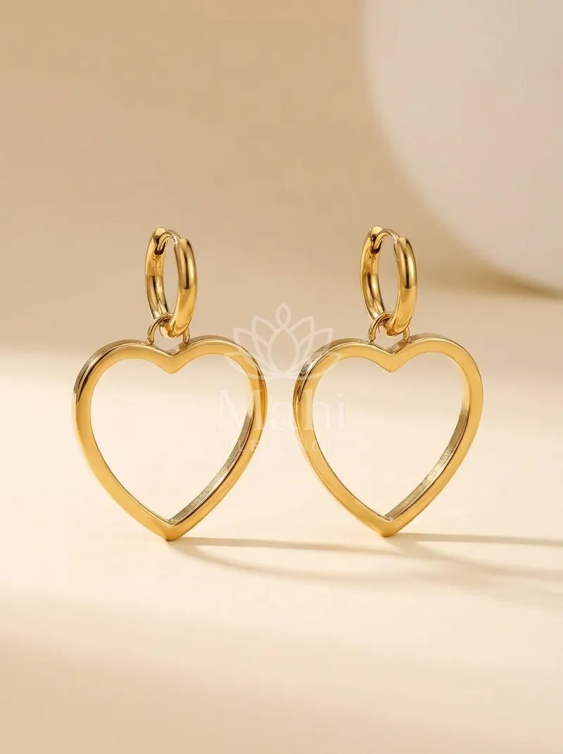 Open Heart Hoop Danglers — Copper Alloy Earring