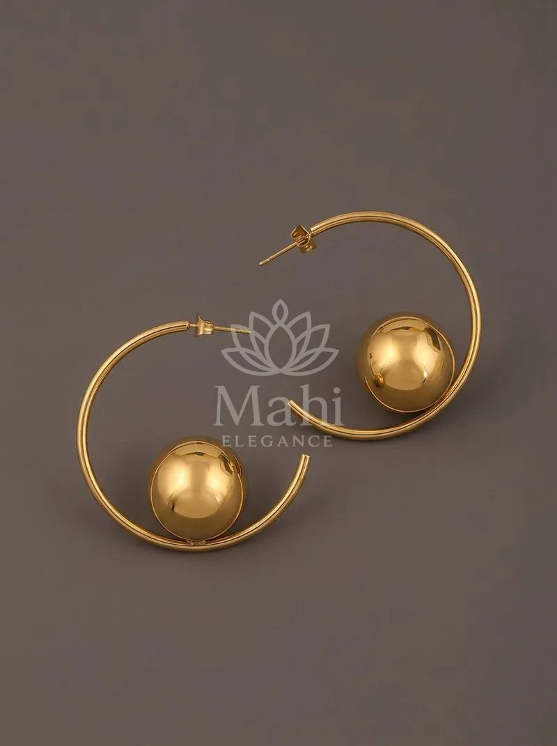 Orbit Ball Hoops — Copper Alloy Earring