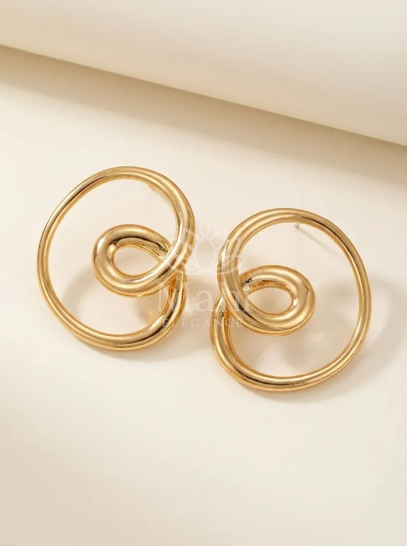 Coiled Spiral Gold Studs — Copper Alloy Earring