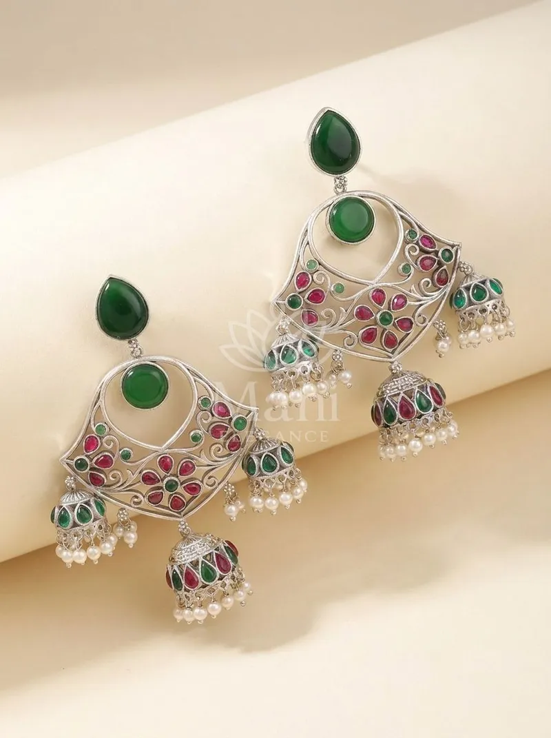 Floral Vine Jhumkas — Brass Earring