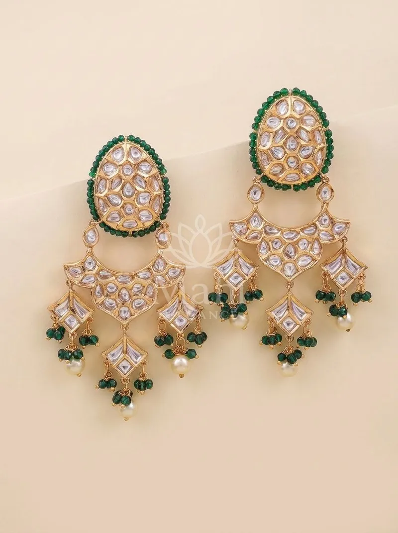 Tiered Chandbali Pearl Danglers — Alloy Earring