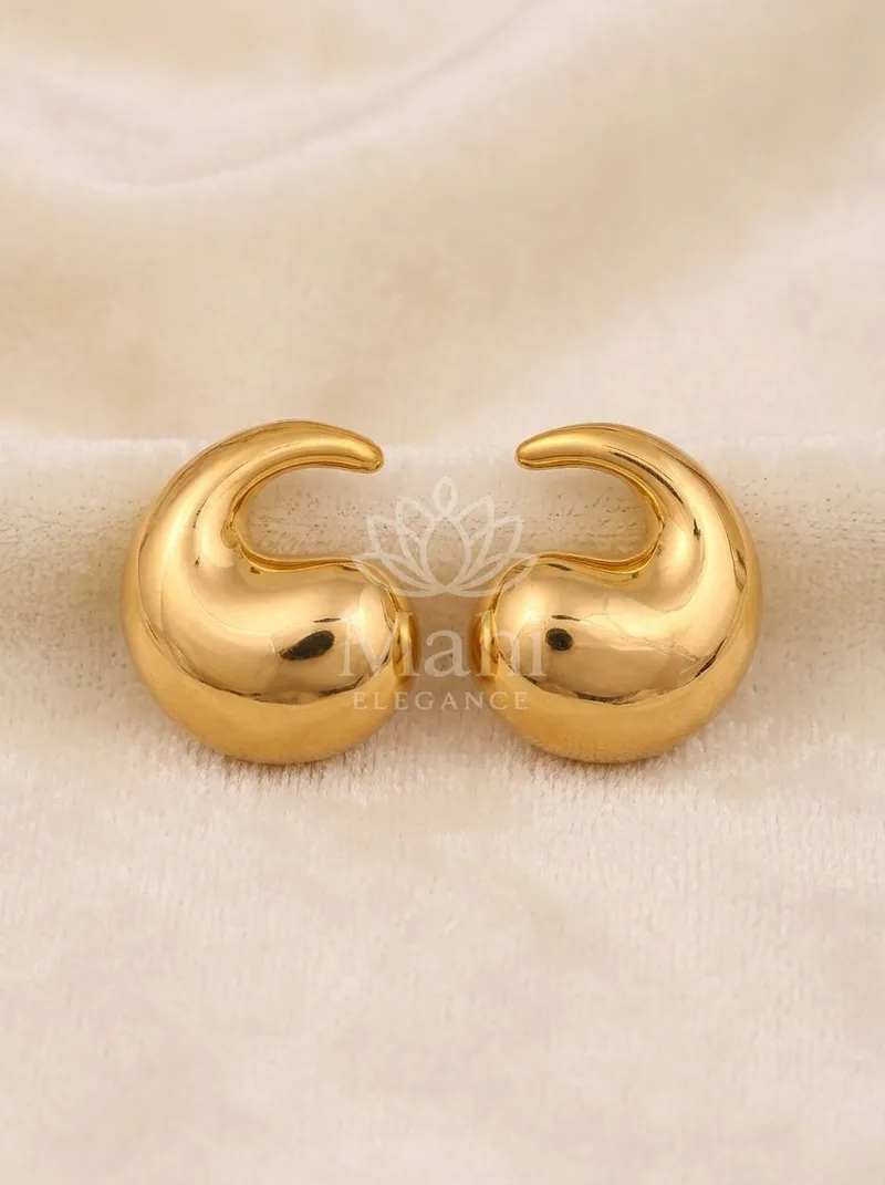 Curled Tusk Dome Studs — Copper Alloy Earring