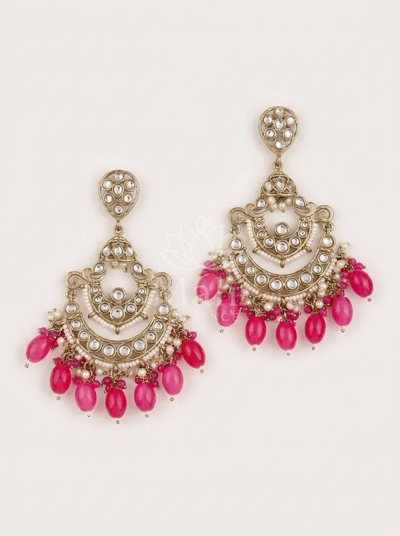 Chandbali Kundan Danglers — Alloy Earring