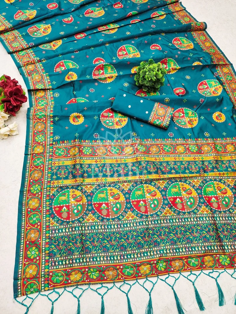 Firoji Pashmina Silk Saree, Weave — Pashmina