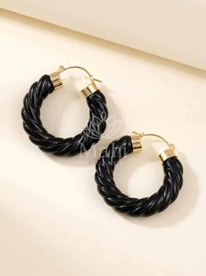 Twisted Rope Gold Hoops — Copper Alloy Earring