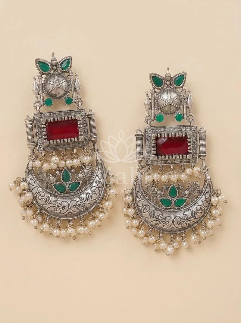 Oxidised Chandbali Danglers — Earring