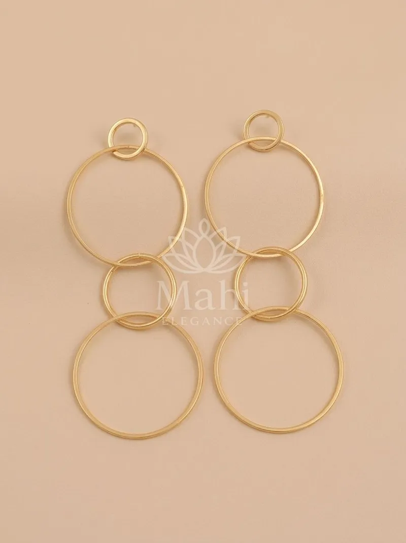 Cascading Rings Danglers — Copper Alloy Earring