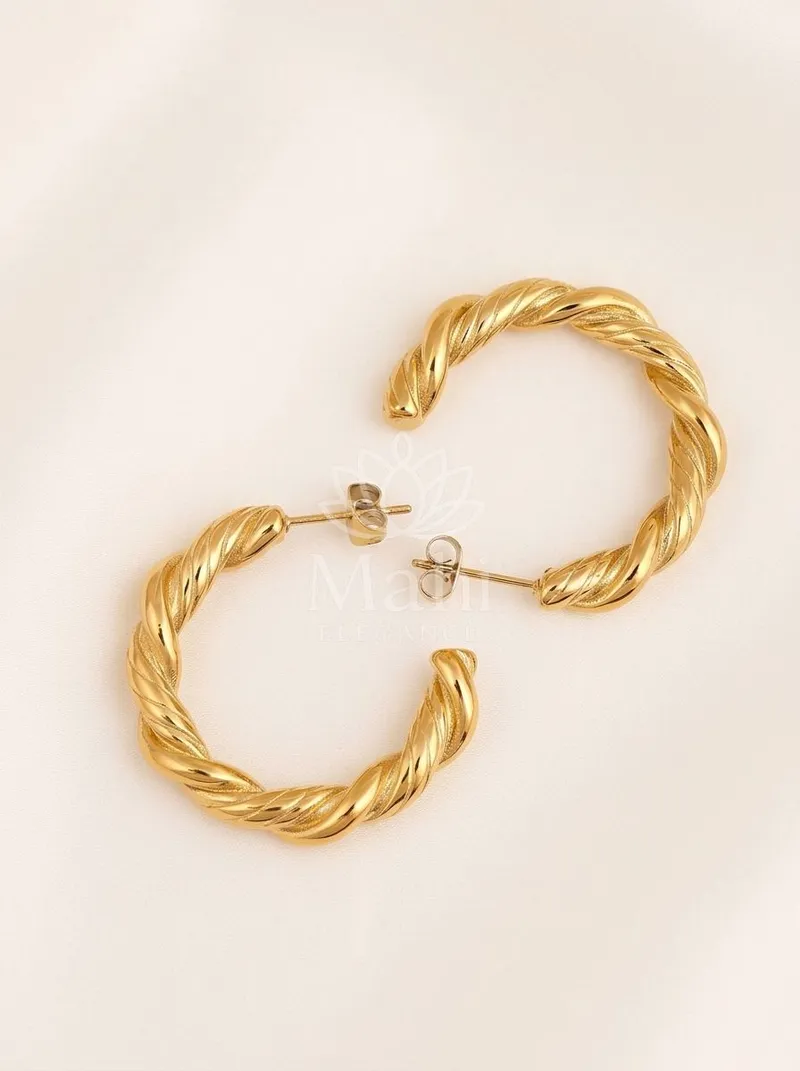 Twisted Rope Hoops — Copper Alloy Earring