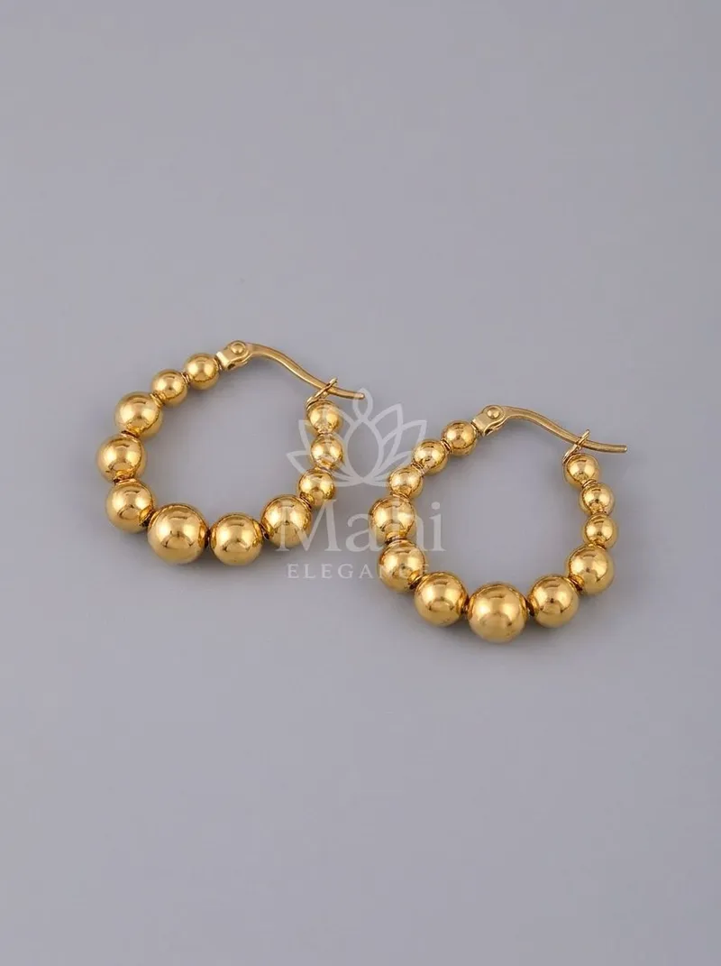 Beaded Ball Hoops — Copper Alloy Earring