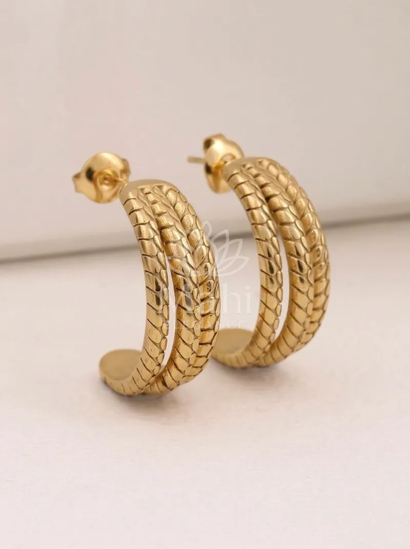 Twisted Rope Half Hoops — Copper Alloy Earring