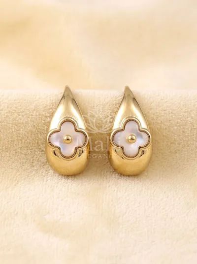 Clover Inlay Teardrop Earrings — Earring