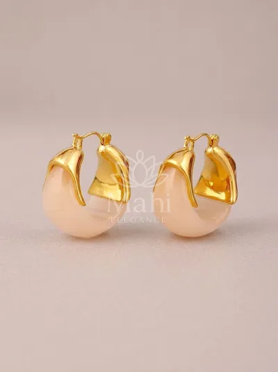 Glossy Rounded Chunky Hoops — Earring
