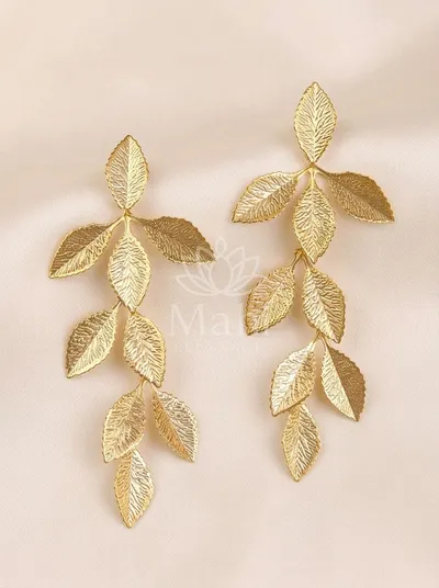 Cascading Leaf Vine Danglers — Earring