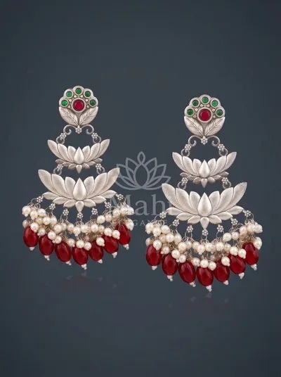 Layered Lotus Danglers — Earring