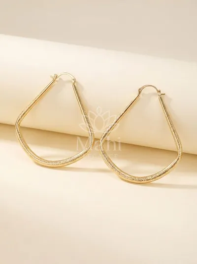 Textured Teardrop Hoops — Earring
